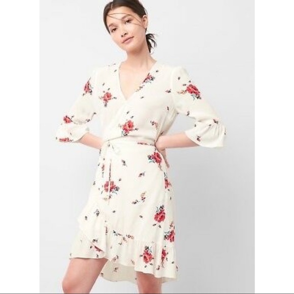 gap white wrap dress
